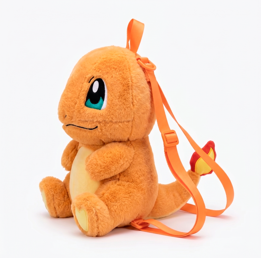 Mochila de Peluche Pokémon– Charmander, Squirtle y Eevee