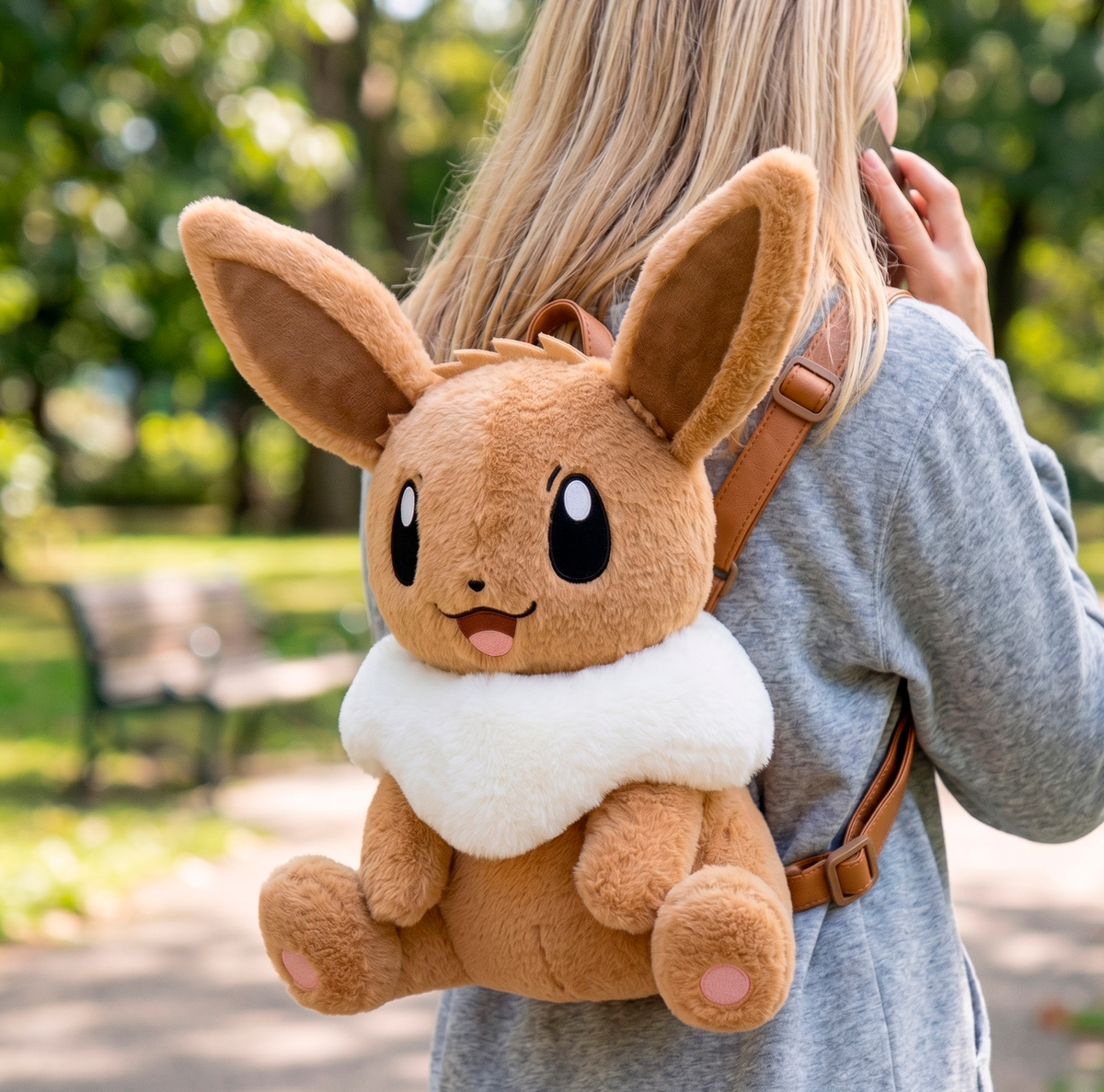 Mochila de Peluche Pokémon– Charmander, Squirtle y Eevee